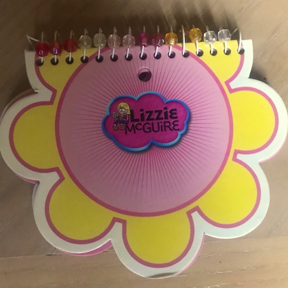 DISNEY LIZZIE MCGUIRE Vintage Beaded Pink Flower Notepad NWT